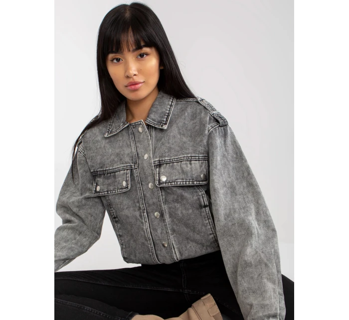 Dámska džínsová bunda EM KR H1830.88 Šedé džínsy - Cimini