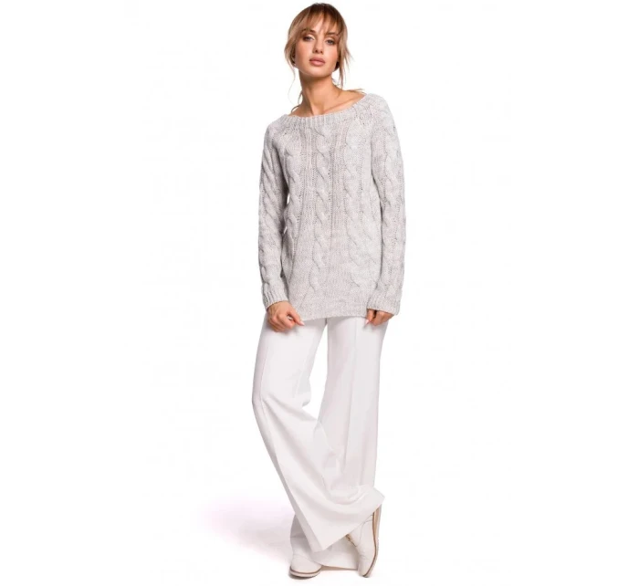 Svetr s výstřihem  šedý  model 21207530 - Moe