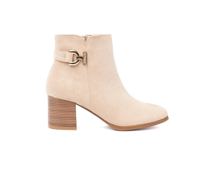 Trendy dámské kotníčkové boty Jasnobeżowy Obcas Trendy dámské kotníčkové boty Jasnobeżowy Obcas