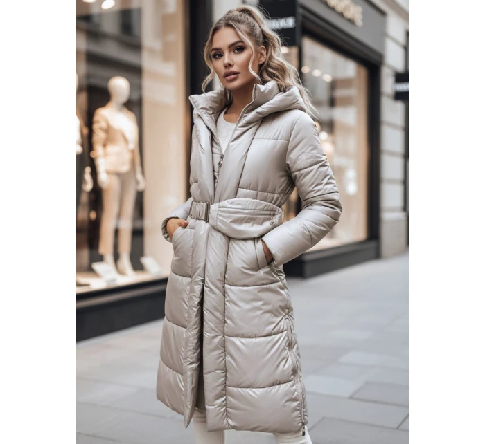 Dámský kabát béžový Dstreet model 21965785 - FashionStreet Dámský kabát béžový Dstreet model 21965785 - FashionStreet