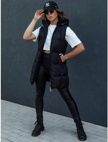 Dámská prošívaná dlouhá vesta černá Dstreet model 21979701 - FashionStreet