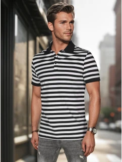 Pánská pruhovaná polokošile bílá Dstreet model 21987919 - FashionStreet