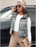 Dámská přechodná krátká prošívaná stříbrná vesta Dstreet model 21994807 - FashionStreet