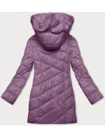 Dámska zimná bunda s kapucňou fialová (H-898-38)