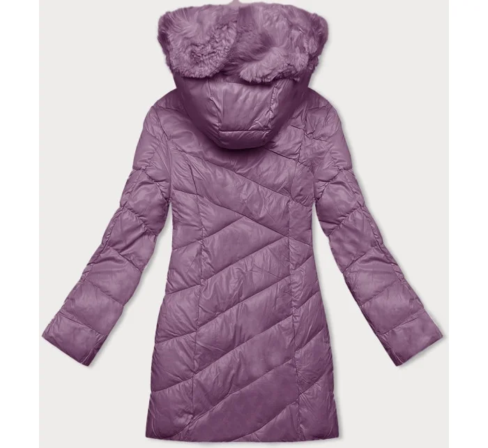 Dámska zimná bunda s kapucňou fialová (H-898-38)