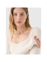 Dámské hladké tričko s dlouhým rukávem model 21431869 - 4F