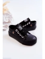 Dziecięce Skórzane Trampki BIG STAR JJ374311 Czarne Dziecięce Skórzane Trampki BIG STAR JJ374311 Czarne
