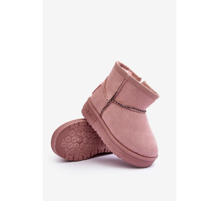 Dziecięce Śniegowce Ocieplane Na Suwak Różowe Big Star MM374101