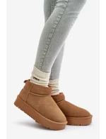 Skórzane Zamszowe Śniegowce Na Platformie Camel Nereviana Skórzane Zamszowe Śniegowce Na Platformie Camel Nereviana