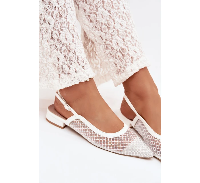 Síťované baleríny s patou bílé model 22032126 - Boto