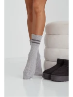 Dámske ponožky Slipper s pruhmi Grey