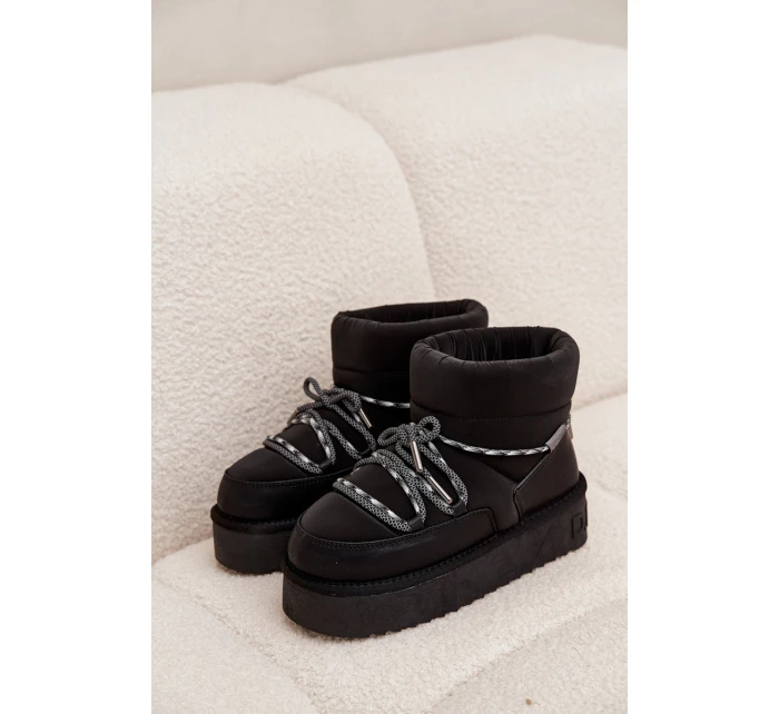 Dámske snežnice na platforme D.Franklin - čierne Dámske snežnice na platforme D.Franklin - čierne