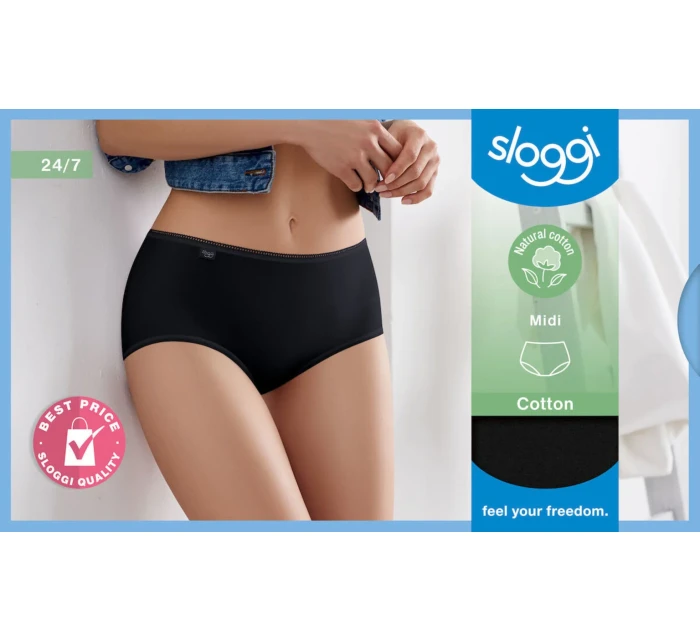sloggi 24/7 Cotton Midi - BLACK - SLOGGI BLACK - SLOGGI sloggi 24/7 Cotton Midi - BLACK - SLOGGI BLACK - SLOGGI