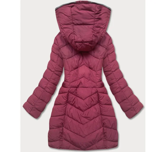 Červená dámská péřová bunda pro přechodné období model 17729175 - LHD Červená dámská péřová bunda pro přechodné období model 17729175 - LHD