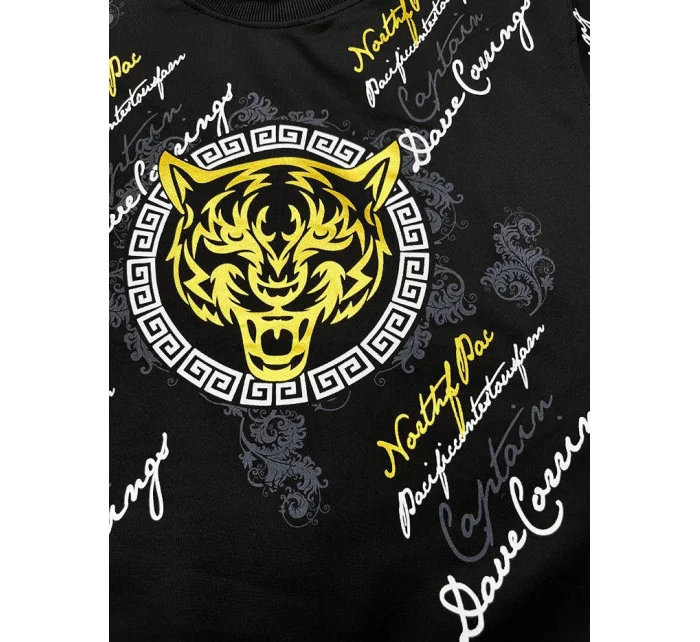 Čierna pánska mikina s potlačou (8B1106-3)