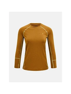 Termotriko PEAK PERFORMANCE Magic Crew Wool-blend Baselayer Women, hnedé