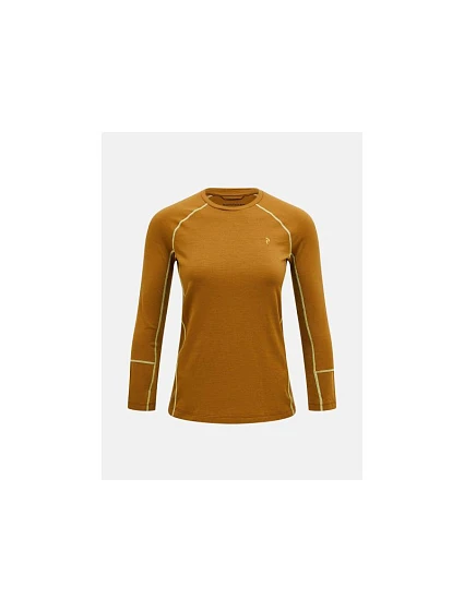 Termotriko PEAK PERFORMANCE Magic Crew Wool-blend Baselayer Women, hnedé