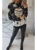 Vánoční svetr se model 18747993 černý - K-Fashion