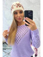 Dámska čiapka Florence K350 ecru+red