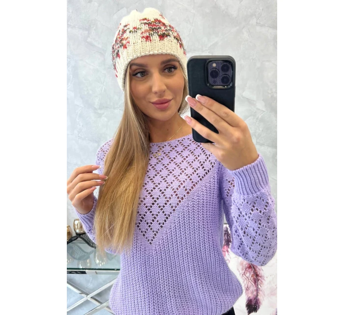 Dámska čiapka Florence K350 ecru+red