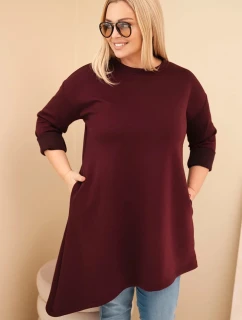 Dámske Plus veľkosť viskózové sukne s voľným strihom a dlhými rukávmi Slivka