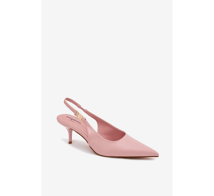 Dámské sandály z umělé kůže na podpatku Růžové Jelissey