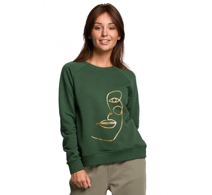 B167 Sveter s prednou potlačou - zelená tráva B167 Sveter s prednou potlačou - zelená tráva