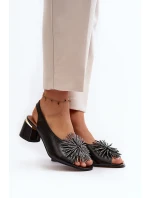 Kožené sandále so zdobením Laura Messi 2719 Black Kožené sandále so zdobením Laura Messi 2719 Black