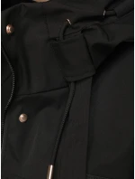 Dámska prechodná bunda s kapucňou a vreckami čierna FashionStreet TY5636