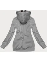 Sivá a ružová hrubšia dámska mikina s prúžkami (2302) Sivá a ružová hrubšia dámska mikina s prúžkami (2302)