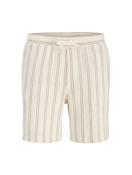 Jack&Jones pánske pruhované šortky JPSTJAIDEN COBA STRIPE JOG SHORTS REG SN 12274413 Antique White Stripes