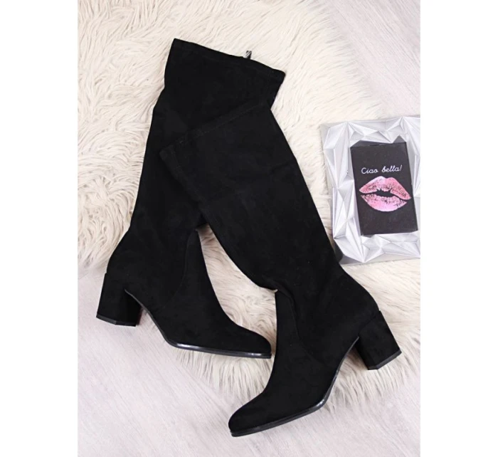 Dámské černé boty na podpatku Sergio Leone