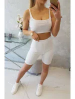 Súprava s nohavicami s vysokým pásom biela Súprava s nohavicami s vysokým pásom biela