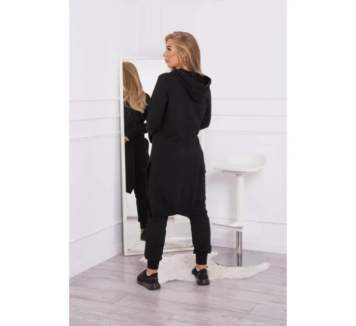 Souprava mikiny s delší model 18749182 černá - K-Fashion
