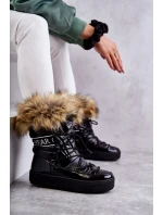 Dámské šněrovací boty do sněhu Černá model 21596340 - Boto Dámské šněrovací boty do sněhu Černá model 21596340 - Boto