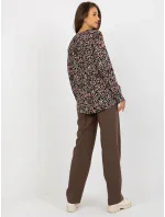 Blúzka D73771M11081A čierna a béžová Blúzka D73771M11081A čierna a béžová