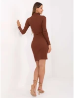 RUE PARIS Hnědé šaty s rolákem RUE PARIS Hnědé šaty s rolákem