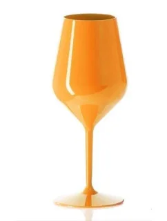 Nerozbitný pohár na víno 470 ml oranžový 6pack