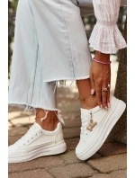 Dámské sportovní boty na platformě model 22010082 Bílá - VINCEZA