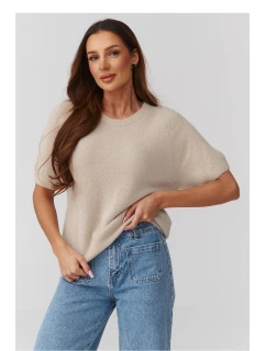 Sveter s krátkym rukávom model 224081 Makadamia
