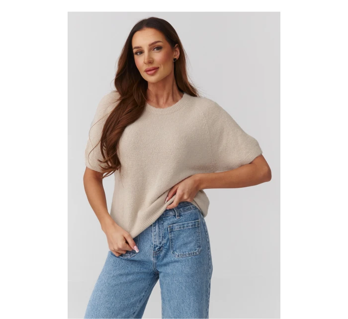 Sveter s krátkym rukávom model 224081 Makadamia