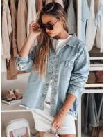 Dámská oversize džínová bunda modrá model 21988207 - Dstreet Dámská oversize džínová bunda modrá model 21988207 - Dstreet