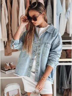 Dámská oversize džínová bunda modrá model 21988207 - Dstreet