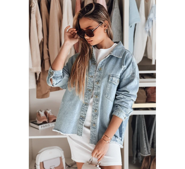 Dámská oversize džínová bunda modrá model 21988207 - Dstreet Dámská oversize džínová bunda modrá model 21988207 - Dstreet