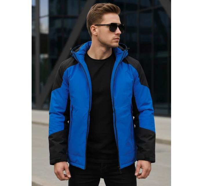 Pánská zimní bunda s kapucí modrá Dstreet model 21995645 - FashionStreet