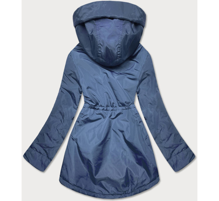 Tmavo modro-biela dámska bunda pre prechodné obdobie (B8037-72026)
