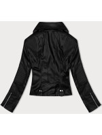 Černá dámská bunda ramoneska s límcem J Style (11Z8109)