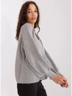 Dvojdielna súprava top + sveter sivá (8019)