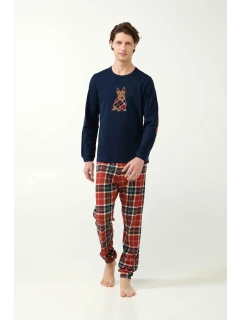 Vamp - Vianočné pánske pyžamo v škótskom tartane 21514 - Vamp