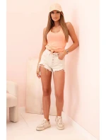 Dámsky bavlnený top na ramená s okrúhlym výstrihom Salmon Dámsky bavlnený top na ramená s okrúhlym výstrihom Salmon